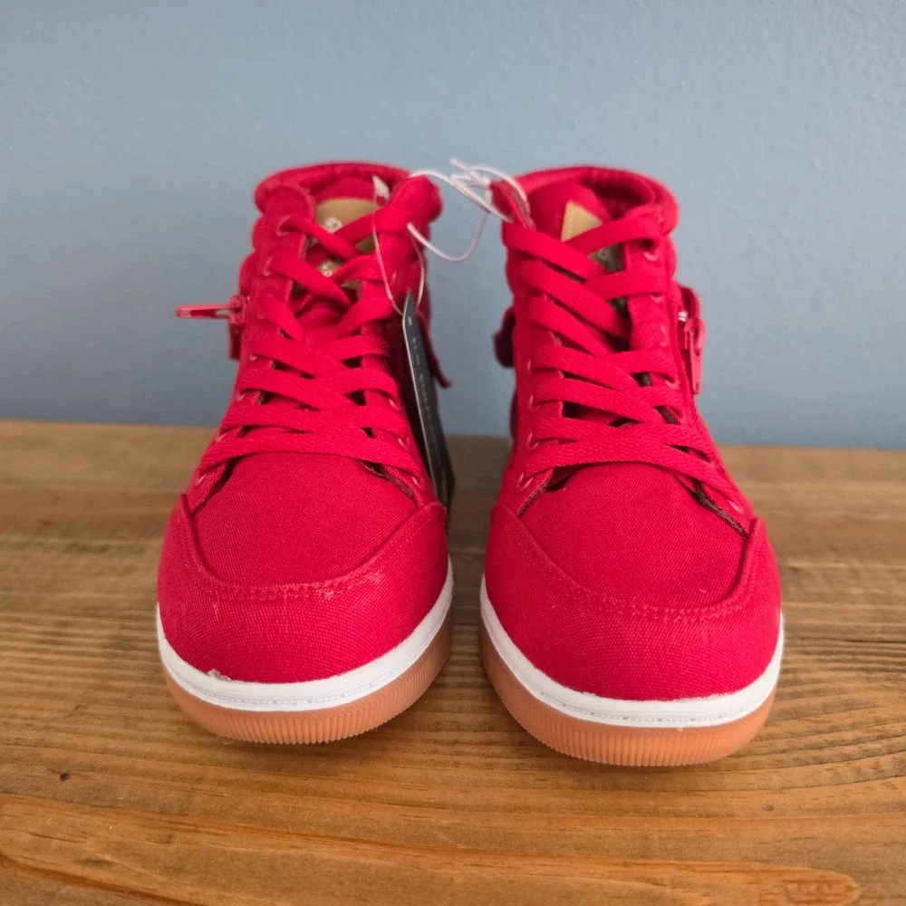 U.S. Polo Assn Womens High Top‎ Sneaker Red Mila4 Side Zip Canvas 6.5